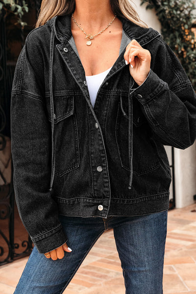 Chic Black Denim Jacket for Women - Stylish Cut for Casual Everyday Outfits and Effortless Fashion Statements
