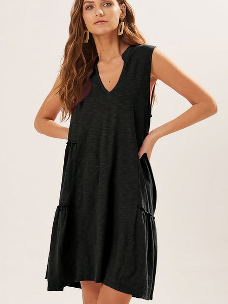 Casual V-Neck Mini Dress
