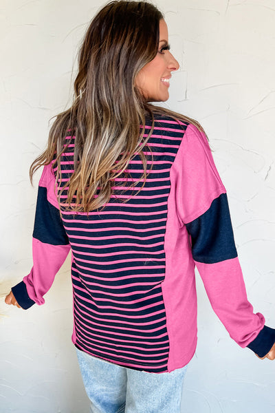 Chic Women's Striped Cotton Blouse - Relaxed Fit, Ideal for Casual Outings or Office Days