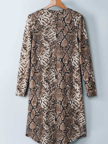 Leopard Print V-Neck Long Cardigan