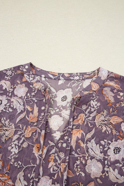 Pastel Floral Print Babydoll Blouse for Women - Short Sleeve, Lightweight Summer Top with Relaxed Fit and Breezy Style