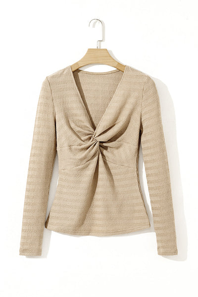 Chic Women's Long Sleeve Twist Top - Stylish, Comfortable Everyday Wear for Effortless Fashion in Versatile Colors