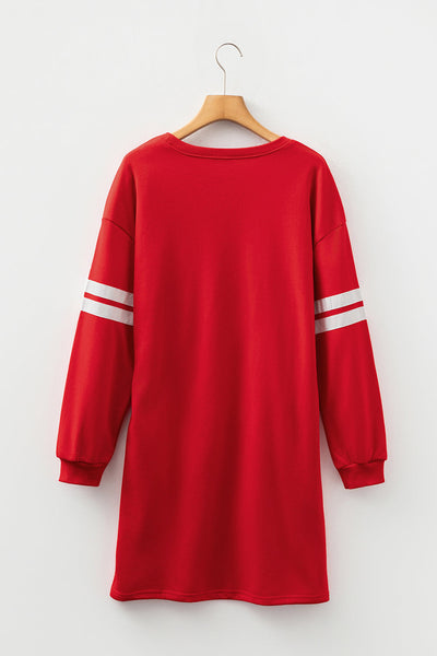 Cozy Cotton Blend Women's Varsity Sweatshirt Dress Trendy Casual Fit for Everyday Style in Chic Colors