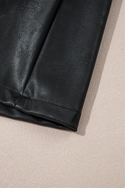 Elegant Black Vegan Leather Dress for Women - Eco-Friendly, Fitted, Stylish Design for Everyday Chic and Versatility
