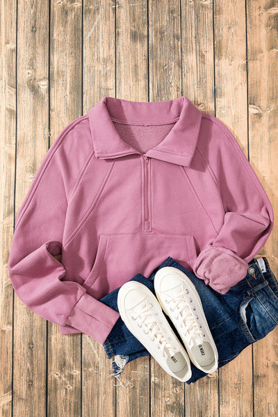 Cozy Women's Phalaenopsis Fleece-Lined Zip-Up Sweatshirt with Stand Collar & Thumbhole Sleeves for Effortless Style