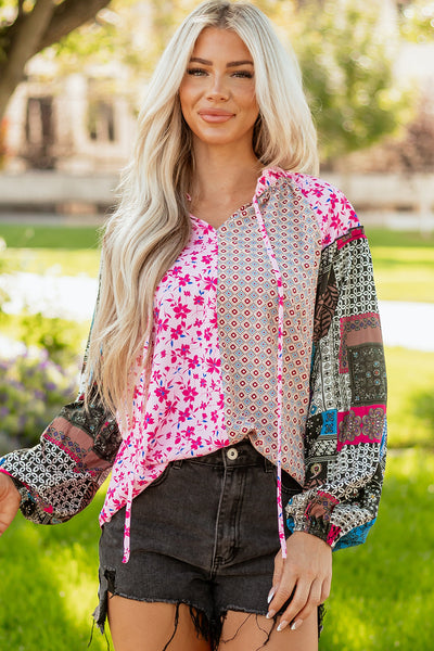 Women's Lightweight Floral Print Blouse - Stylish & Comfortable Top for Spring/Summer Casual Outfits