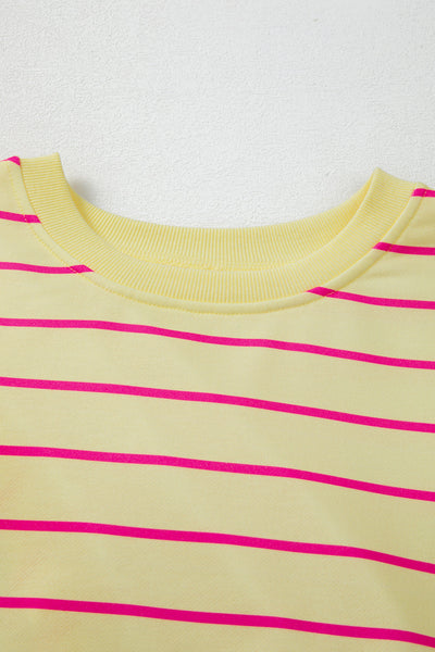 Cozy Women's Casual Stripe Sweatshirt in Trendy Colors - Relaxed Fit Cotton Blend for Everyday Comfort and Style