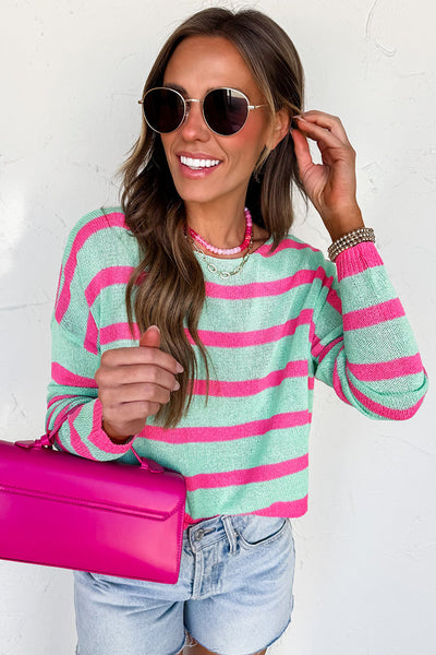 Cozy Women's Striped Cotton Blend Sweater Stylish Fit for Casual Outings and Everyday Comfort made for easy styling and wardrobe coordination, with