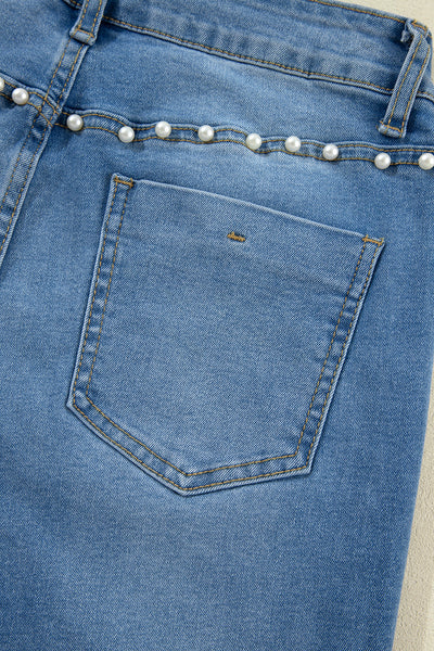 Women's Dusk Blue Pearl Boot Cut Denim Jeans in Jeans