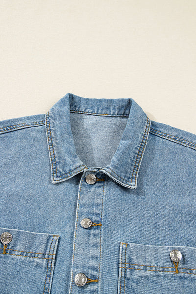 Trendy Women's Blue Denim Jacket with Modern Fit and Chic Details for Stylish Casual Wear