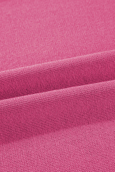 Women's Bright Pink Textured Knit Sweater and Wide-Leg Pant Set