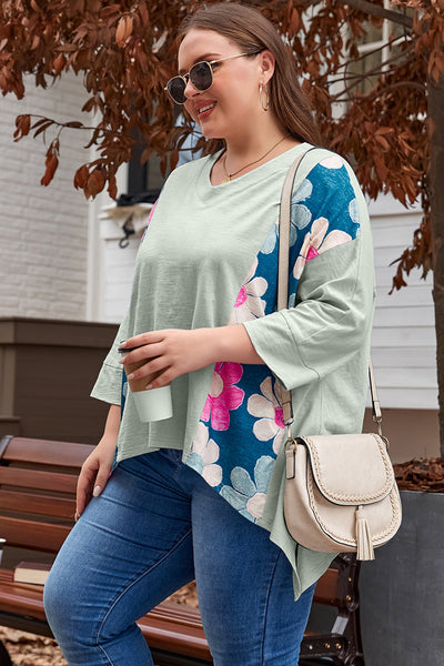 Vibrant Plus Size High-Low Top for Women - Flowy & Stylish for Casual Outings and Everyday Comfort