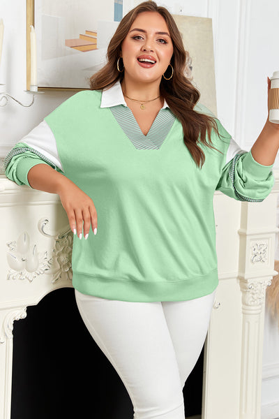 Cozy Plus Size Women's Sweatshirt - Relaxed Fit, Stylish Everyday Layering Top in Soft Fabric for Ultimate Comfort
