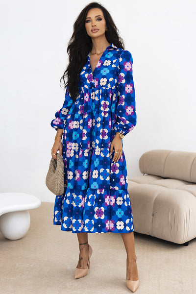 Bohemian Floral Midi Dress for Women - Lightweight, Elegant Summer Outfit for Casual Events and Special Occasions