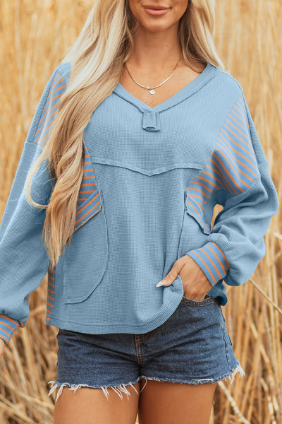 Trendy Women's Cozy Patchwork Sweatshirt - Relaxed Fit for Casual Chic Style in Vibrant Colors and Soft Fabric