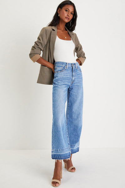 Women's Casual Loose Fit Blue Jeans - Comfortable Denim Pants for Effortless Style and Daily Wear