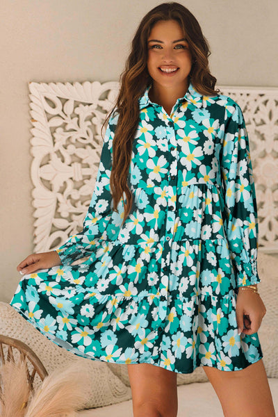 Vibrant Floral Puff Sleeve Dress for Women Perfect Summer Style for Casual Outings and Special Events