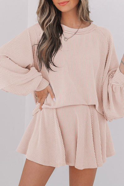 Stylish Women's Soft Ribbed 2-Piece Outfit Set - Comfortable Casual Top and Pants for Trendy Everyday Wear
