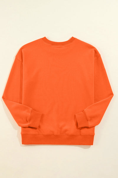 Women's Cozy Orange Classic Crewneck Sweatshirt - Casual Fit for Effortless Everyday Comfort and Style