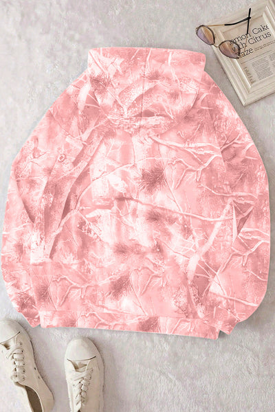Women's Light Pink Woodland Camo Oversized Hoodie