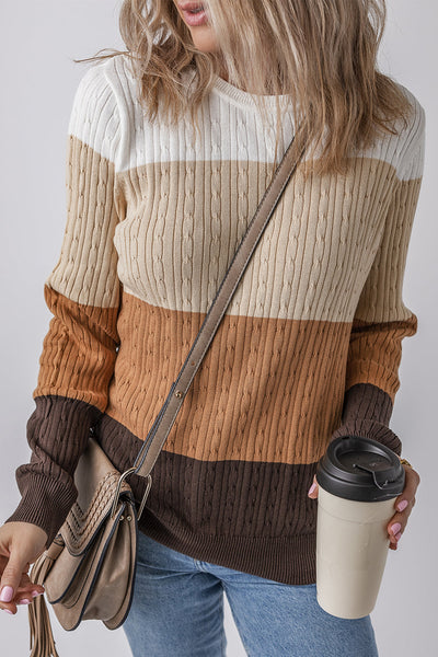 Trendy Women's Colorblock Knit Pullover Sweater - Cozy, Stylish Fit in Beautiful Shades for Effortless Everyday Wear