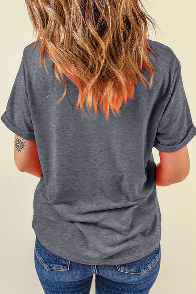 Women's Spooky Trio Ghost Graphic Tee in Charcoal Gray