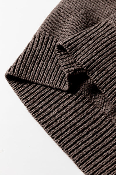 Chic Women's Dark Khaki Open Knit Cardigan Sweater - Cozy Drop Shoulder Design for Effortless Layering