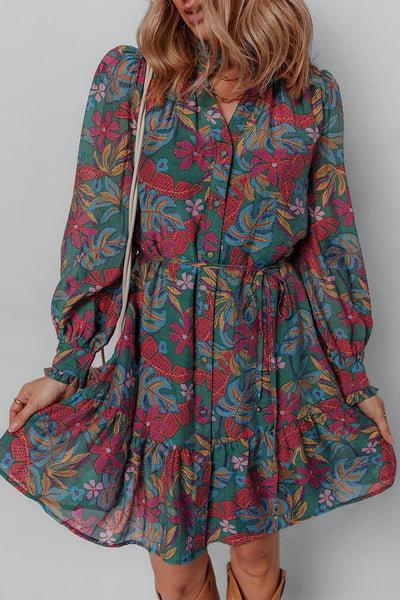 Vibrant Floral Shirt Dress for Women - Stylish Casual Summer Wear with Comfortable Fit for Everyday Outings