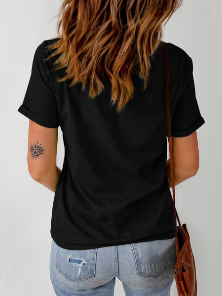 Bold Western Print Slim Fit Round Neck T Shirt for Men