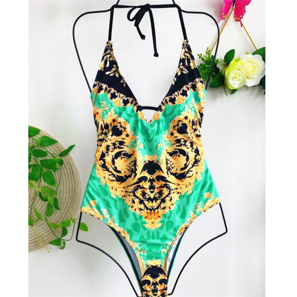 Pattern 1 Piece Bathing Suit