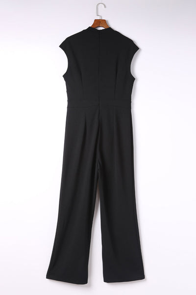 Casual Women's Jumpsuit with Pockets and Half Sleeves