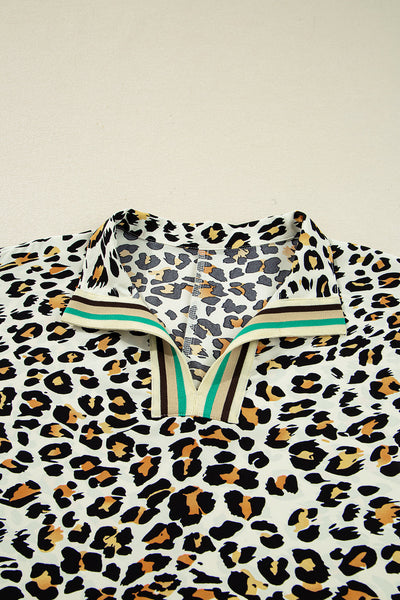 Stylish Women's Leopard Print Blouse - Flattering Casual Top for Effortless Everyday Fashion in Comfortable Fit
