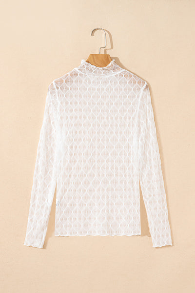 Lightweight Elegant Sheer Mesh Top for Women - Stylish Short Sleeve Overlay, Ideal for Layering and Versatile Outfits