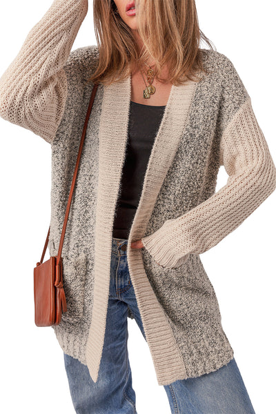 Stylish Women's Color Block Cardigan - Cozy Knit Layer for Fall, Ideal for Casual and Chic Everyday Looks
