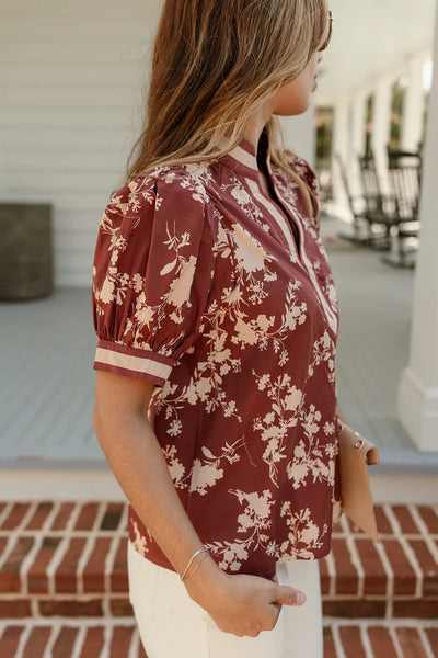 Stylish Women's Red Blouse - Flattering Casual Top for Everyday Elegance and Comfort