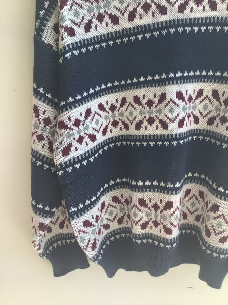 Vintage Celebrity Club Fair Isle Knit Sweater