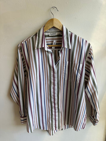 Vintage Tabi Striped Button-Up Shirt | Size Medium
