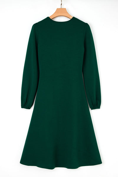 Elegant Solid Midi Dress for Women - Flattering Fit, Versatile Style, Ideal for Casual and Formal Occasions