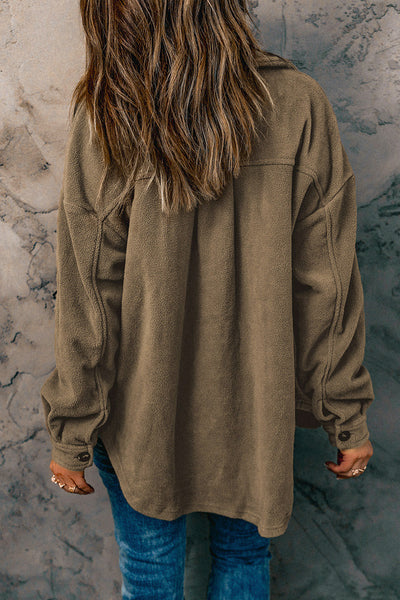 Women's Classic Casual Button-Up Jacket with Turn-Down Collar - Versatile Layering Essential for All Seasons
