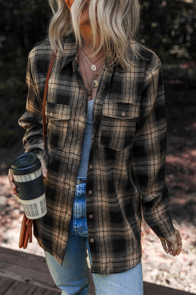 Soft Taupe Oversized Women's Brushed Shacket for Cozy Casual Layering - Perfect for Chic Everyday Style