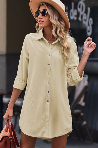 Dusty Rose Corduroy Mini Dress for Women - Chic, Comfortable Style for Effortless Casual Elegance