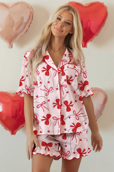 Luxurious Red Women's Pajama Set - Soft Cotton Sleepwear with Relaxed Fit for Comfort and Chic Style