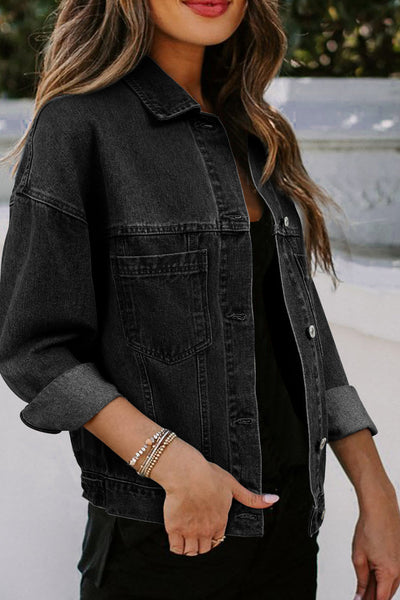 Classic Open-Front Long Sleeve Solid Lapel Casual Blazer