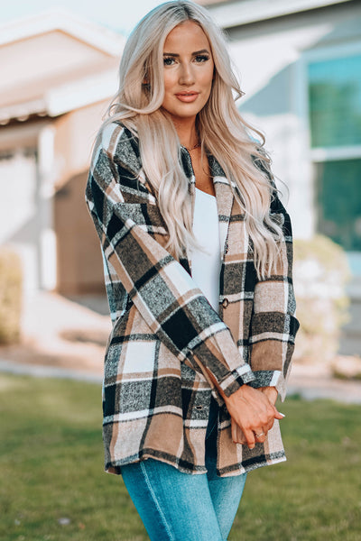 Cozy Fit Women's Plaid Button-Up Shirt Jacket Versatile Layering Essential for All Seasons and Styles