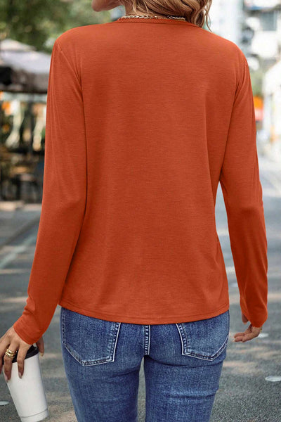 Stylish Women's Long Sleeve Cotton Top for Casual Outings & Layering - Soft, Comfortable Fit in Classic Colors