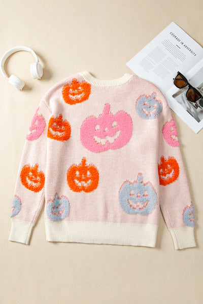 Vibrant Orange Cozy Pumpkin Sweater for Women - Trendy Relaxed Fit Autumn Knit Jumper for Stylish Fall Looks