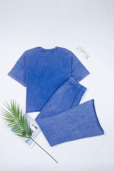 Stylish Women's Blue Pants Set - Versatile Casual or Office Outfit with Comfortable Fit and Modern Design