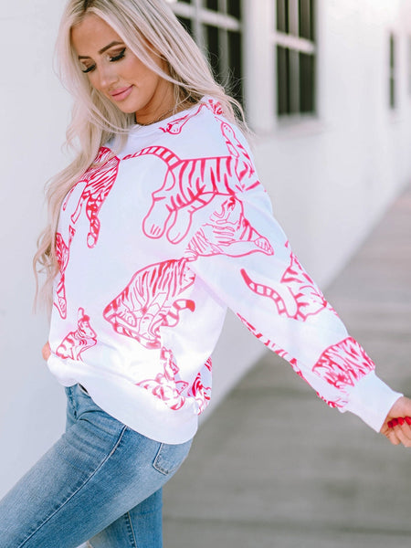 Fierce Pink Leopard Print Sweater