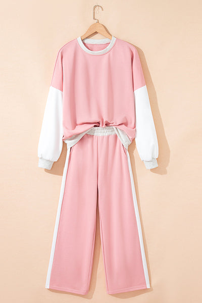 Trendy Women's Color Block Pant Set - Stylish Two-Piece Outfit for Casual Wear, Comfortable Fit & Modern Design