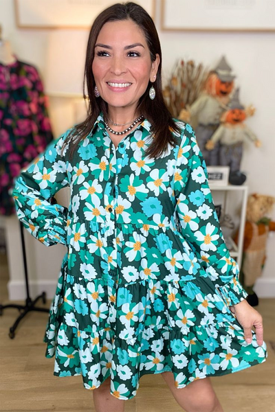 Vibrant Floral Puff Sleeve Dress for Women Perfect Summer Style for Casual Outings and Special Events